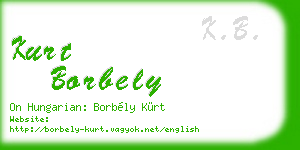 kurt borbely business card
